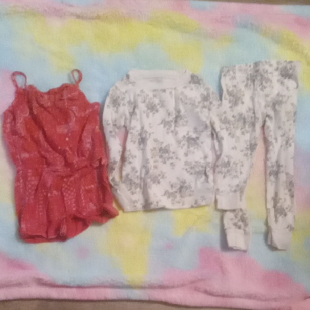 Red Bandana Jumper And Floral Pajama Set
